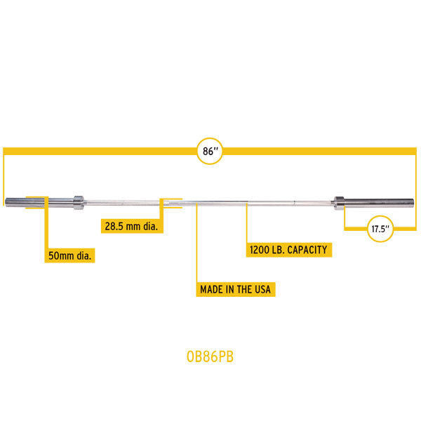 Body-Solid Premium 7' Olympic Power Bar - GymBasis Store