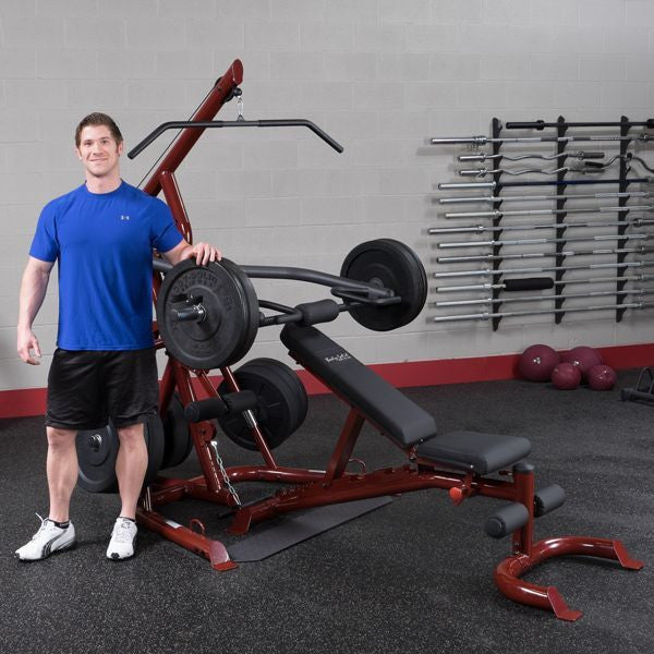 Body Solid GLGS100P4 Plate Loaded Leverage Gym + Bench GFID100 - GymBasis Store
