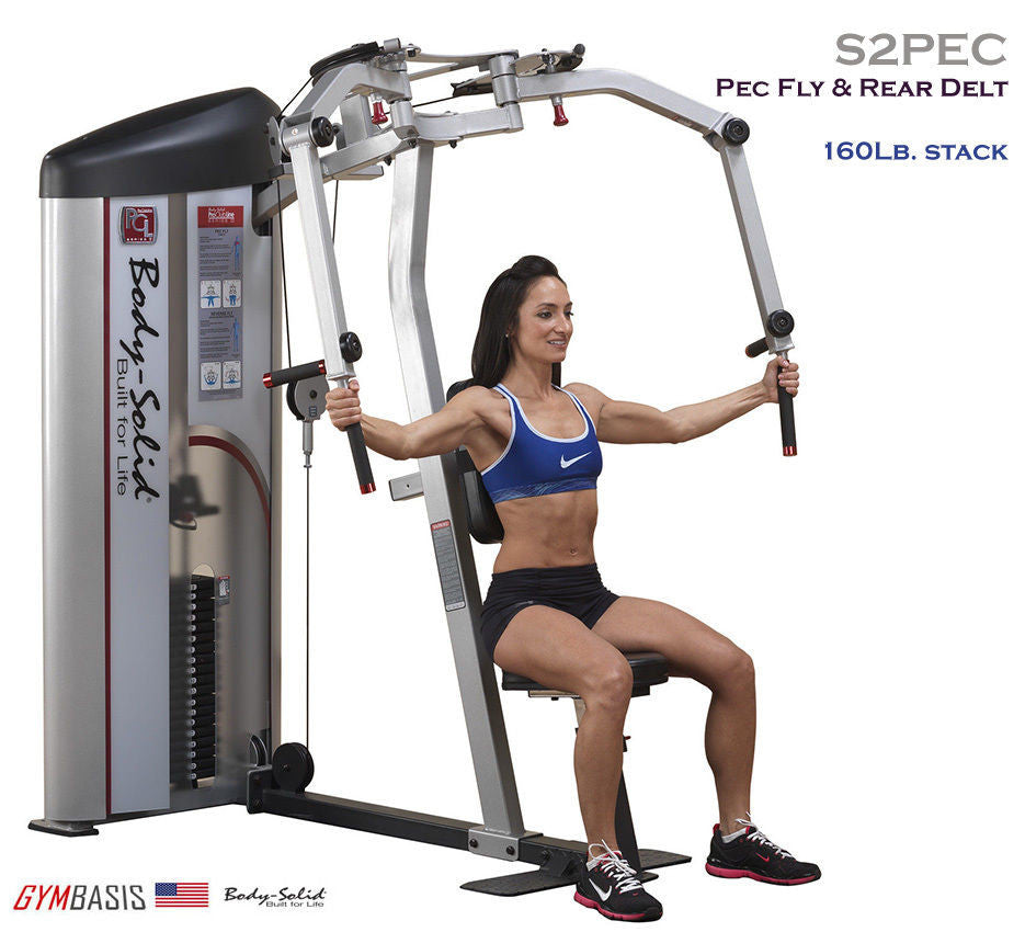 Body-Solid S2PEC Pro Clubline Series II Pec Fly and Rear Delt - 160 lb. - GymBasis Store