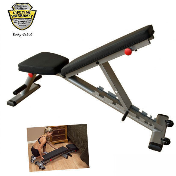 Body-Solid SCB1000 Smith Machine + GFID225 Bench + 255 lb. rubber weight set - GymBasis Store