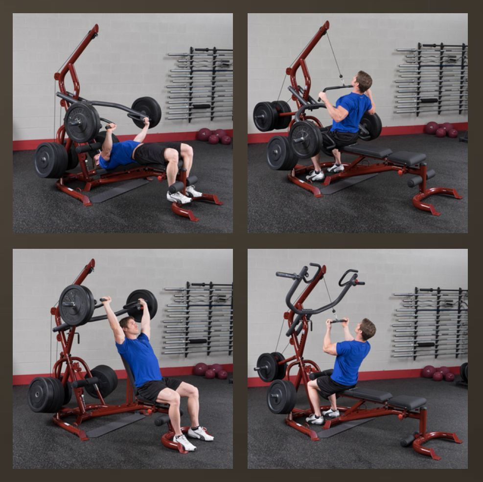 Body Solid GLGS100 Plate Loaded Leverage Corner Gym + 255 lbs. plates - GymBasis Store