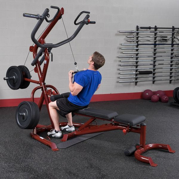 Body-Solid GLGS100P4 Leverage Gym, GFID100 Bench & GLDA3 +455lb Steel Plates - GymBasis Store