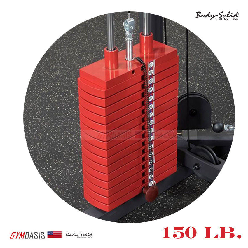Body Solid GLA348 QS Lat Attachment w red 160lb stack for Series 7 Smith Machine - GymBasis Store