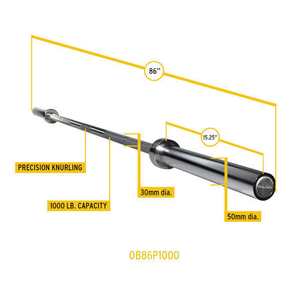 Body-Solid Premium 7' Olympic Power Bar - GymBasis Store
