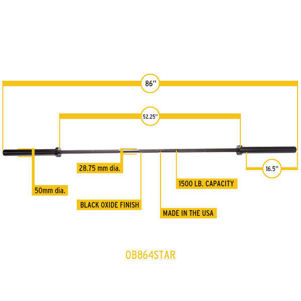 Body-Solid Premium 7' Olympic Power Bar - GymBasis Store