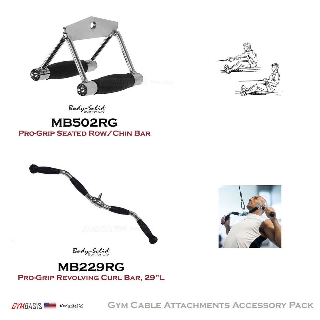Body-Solid Pro-Grip Cable Bar Attachments MB229RG, MB502RG - GymBasis Store