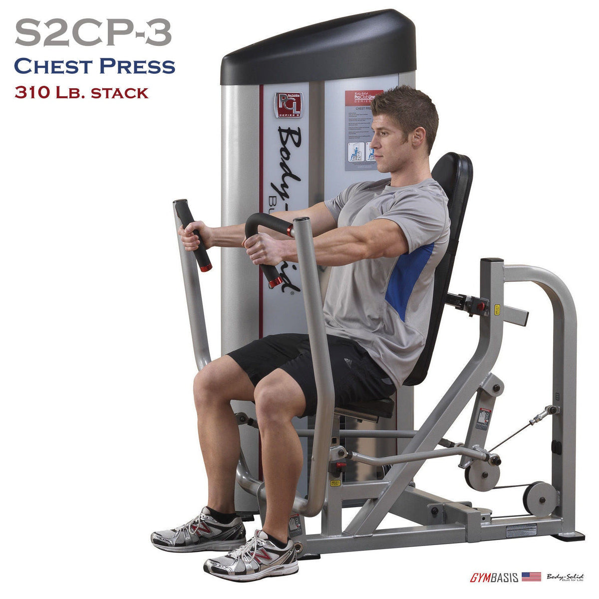 Body-Solid S2CP/3 Pro ClubLine Series 2 Chest Press - 310 lb. stack - GymBasis Store