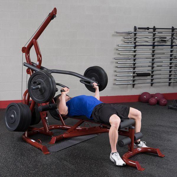Body Solid GLGS100P4 Plate Loaded Leverage Gym + Bench GFID100 - GymBasis Store