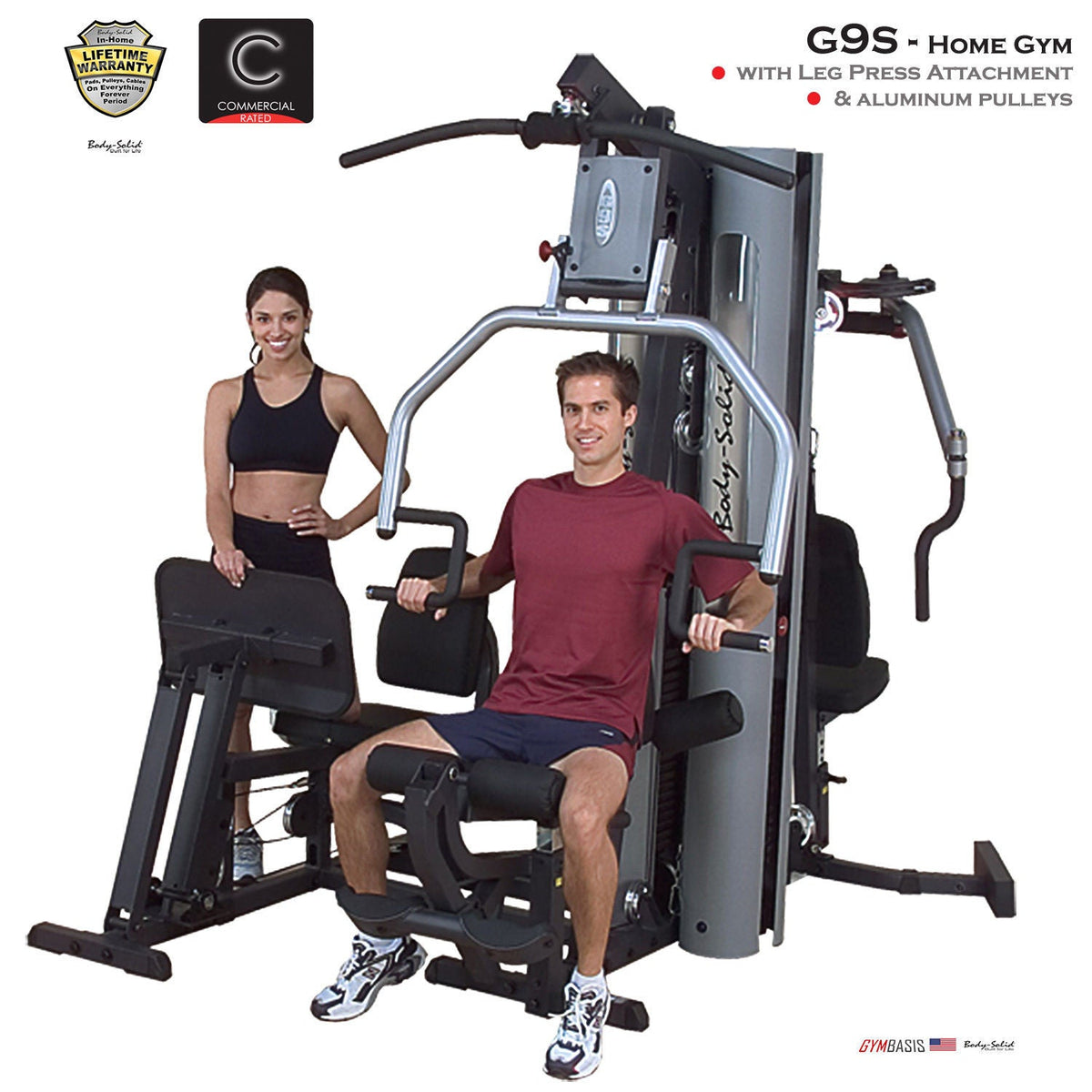 Body-Solid G9S Home Gym w/ Leg Press w/ 2x 210lb stack & alu pulley kit - GymBasis Store