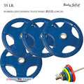 Body-Solid [ORC35] Colored Rubber Grip Olympic Plate Pairs 35 lb. - GymBasis Store