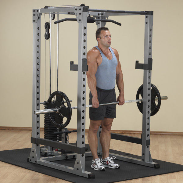 Body-Solid GPR378 Power Rack w/ GLA378 Lat Attach - GymBasis Store