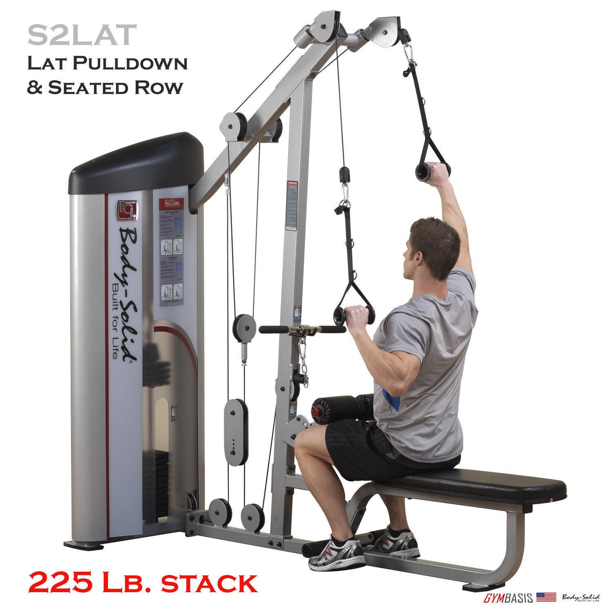 Body-Solid S2LAT Pro ClubLine Series II Lat & Seated Row  225 lb. stack - GymBasis Store