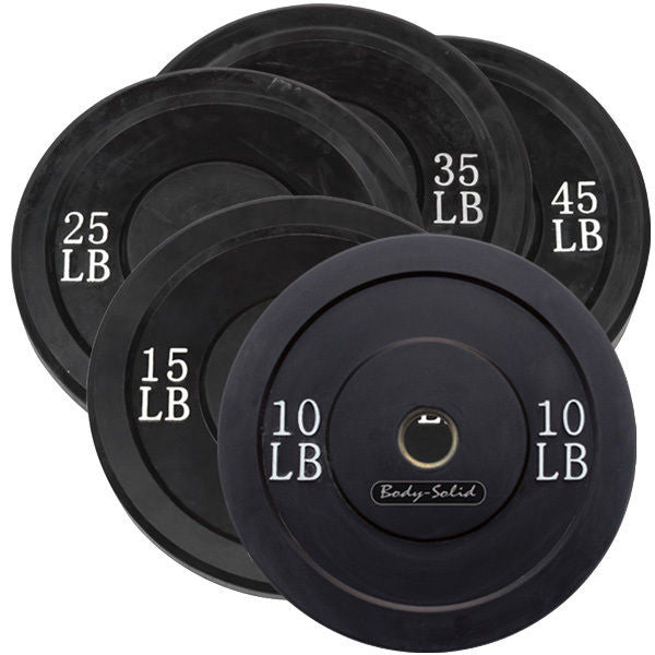 BodySolid GLGS100P4 Corner Leverage Gym + 260lb. Black Rubber Bumper Plates - GymBasis Store