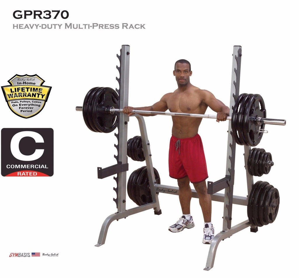 Body Solid GPR370 Multi Press Weight Squat Lifting Rack - GymBasis Store
