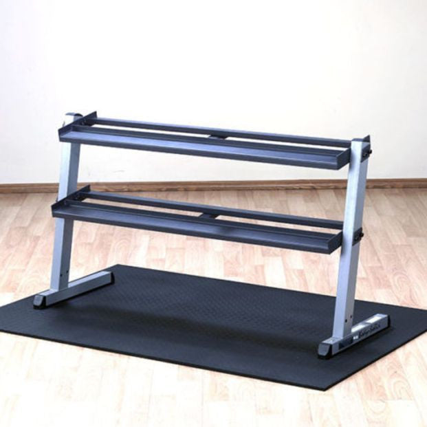 Body-Solid GDR60 2-Tier Horizontal Hex / Round Dumbbell Rack - GymBasis Store