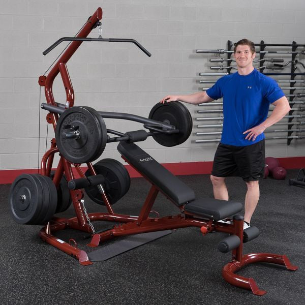 Body Solid GLGS100P4 Corner Leverage Gym Pack + GLDA3/GPCA1 + 255 lb Plates - GymBasis Store