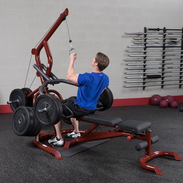 Body Solid GLGS100P4 Plate Loaded Leverage Gym + Bench GFID100 - GymBasis Store