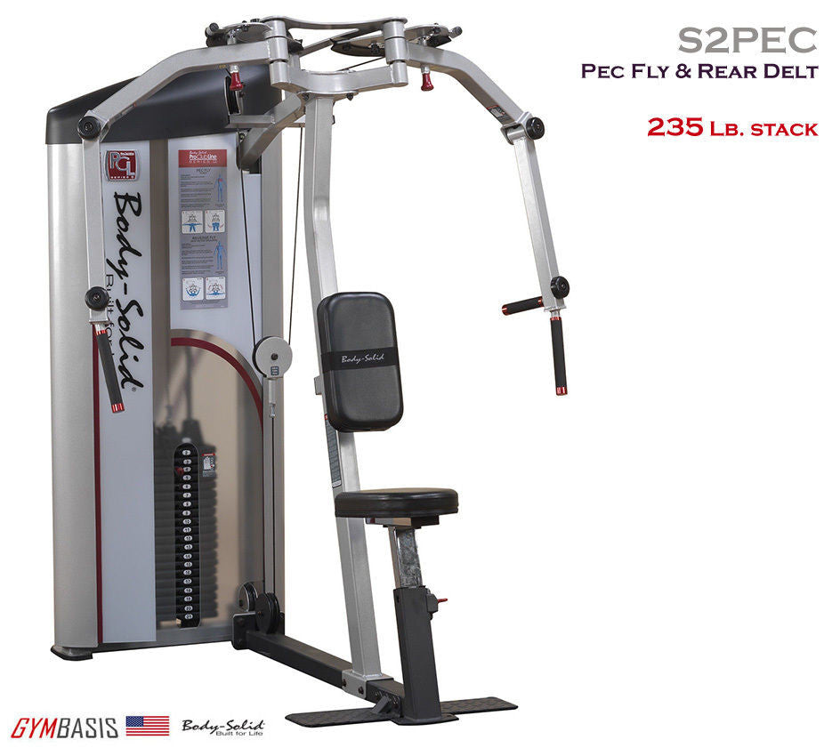 Body-Solid S2PEC/2 Pro Clubline Series II Pec Fly & Rear Delt - 235 lbs - GymBasis Store