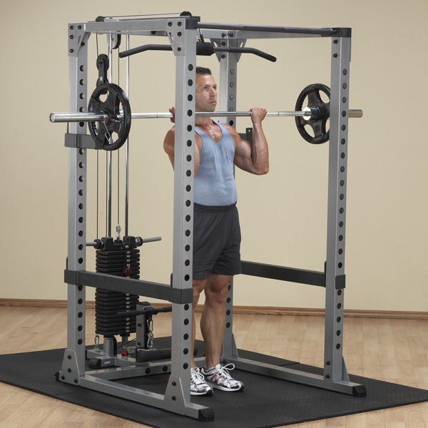 Body Solid GPR378 Pro Power Rack + 400 Lb. Weight Olympic Set - GymBasis Store