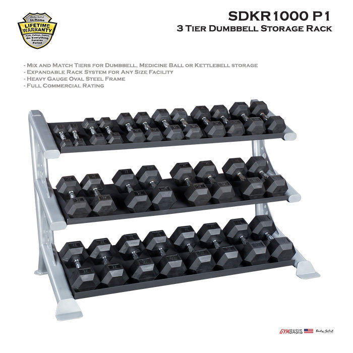 Body-Solid SDKR1000 3-Tier Dumbbell Rack - GymBasis Store