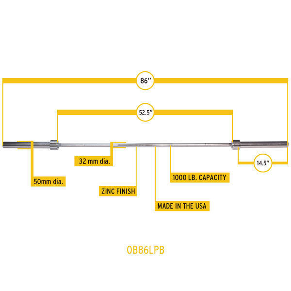 Body-Solid Premium 7' Olympic Power Bar - GymBasis Store
