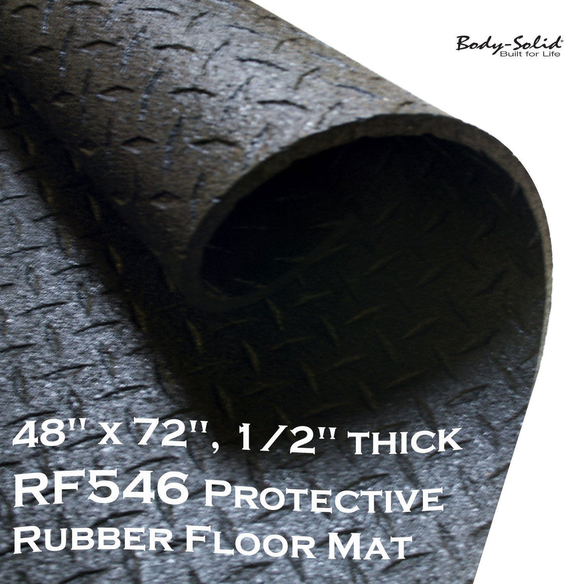 Body-Solid RF546 BullyMat - Protective Rubber Floor Mat 48" x 72" 1/2" thick - GymBasis Store