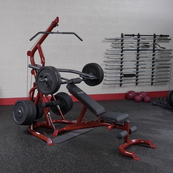 Body Solid GLGS100P4 Plate Loaded Leverage Gym + Bench GFID100 - GymBasis Store