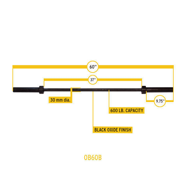 Body-Solid Oly Power Bar 5 ft Black - GymBasis Store