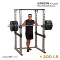 Body Solid GPR378 Pro Power Rack + 200 Lb. Weight Olympic Set - GymBasis Store
