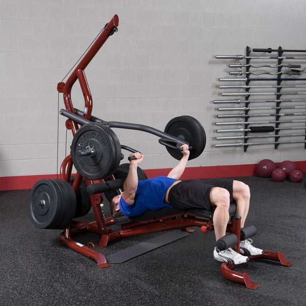Body Solid GLGS100P4 Plate Loaded Leverage Gym + Bench GFID100 - GymBasis Store