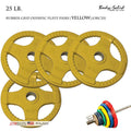 Body-Solid [ORC25] Colored Rubber Grip Olympic Plate Pairs 25 lb. - GymBasis Store