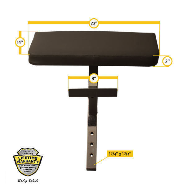 Body Solid GPCA1 Preacher Curl Attachment - for GFID71 GFID31 GFID100 Bench - GymBasis Store