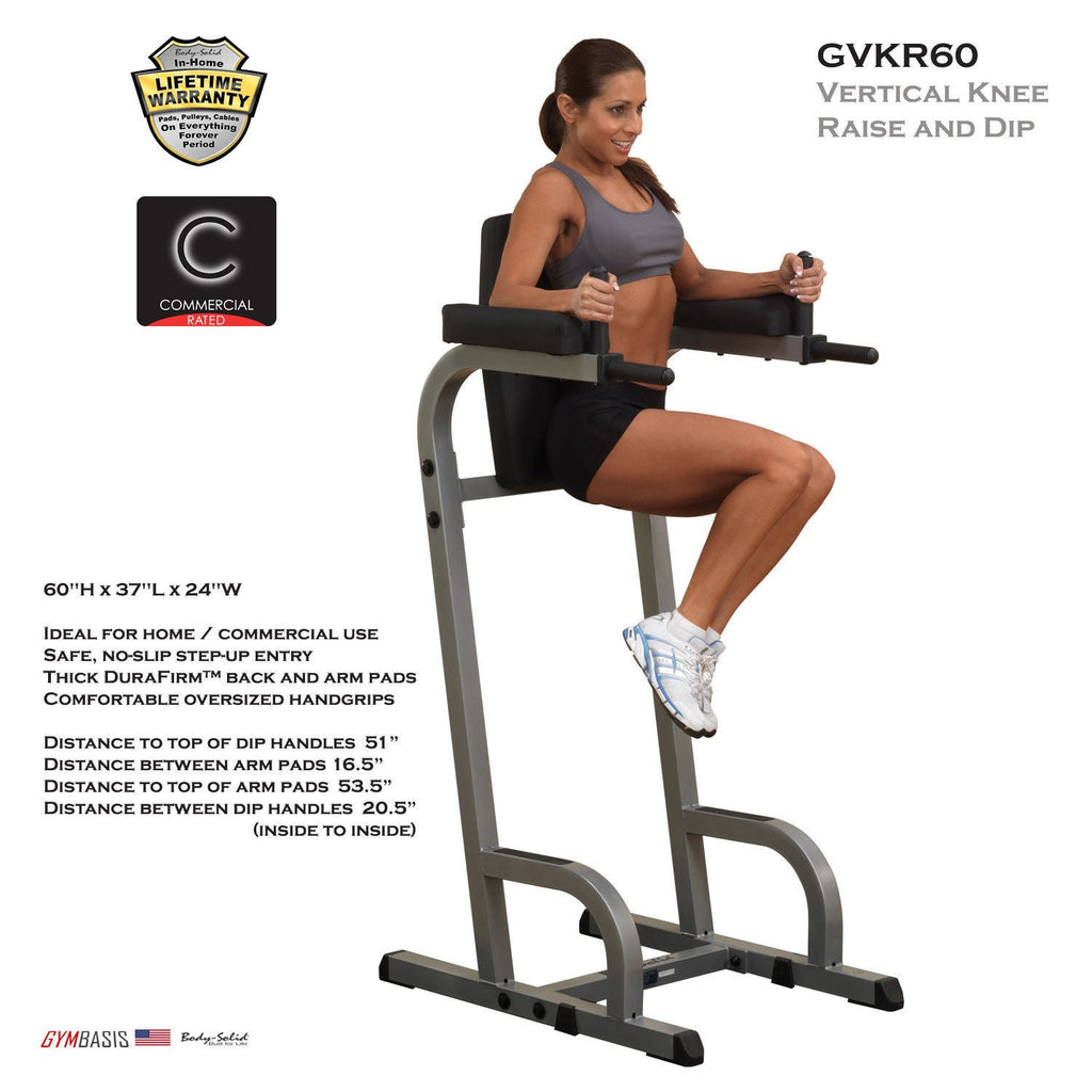 Body-Solid GVKR60 VKR Vertical Knee Raise and Dip Power Tower - GymBasis Store