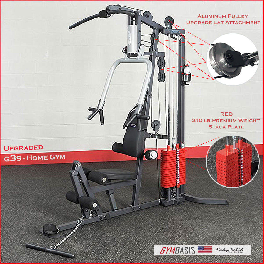 Body-Solid G3S Home Gym w/ 210lb RED weight stack & Aluminum Pulleys - GymBasis Store