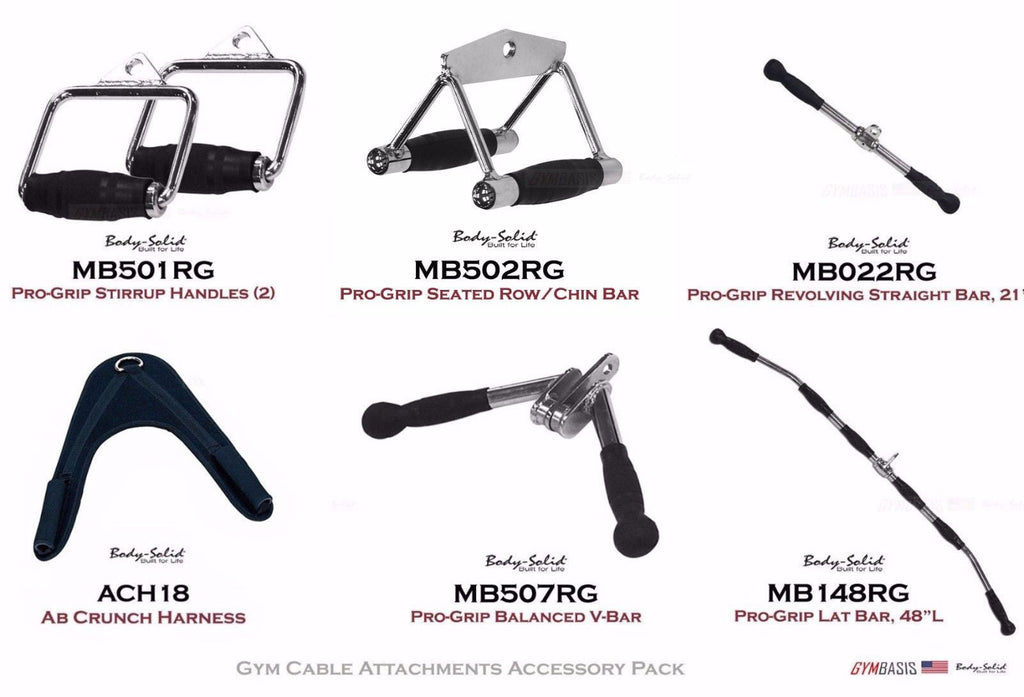 Body-Solid Cable Attachments MB501RG (x2), MB502RG MB507RG MB022RG MB148RG ACH18 - GymBasis Store