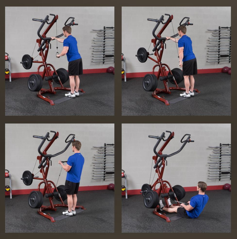 Body-Solid GLGS100 Leverage Corner Gym + 255 lbs Rubber Grip Plates + Plate Tree - GymBasis Store
