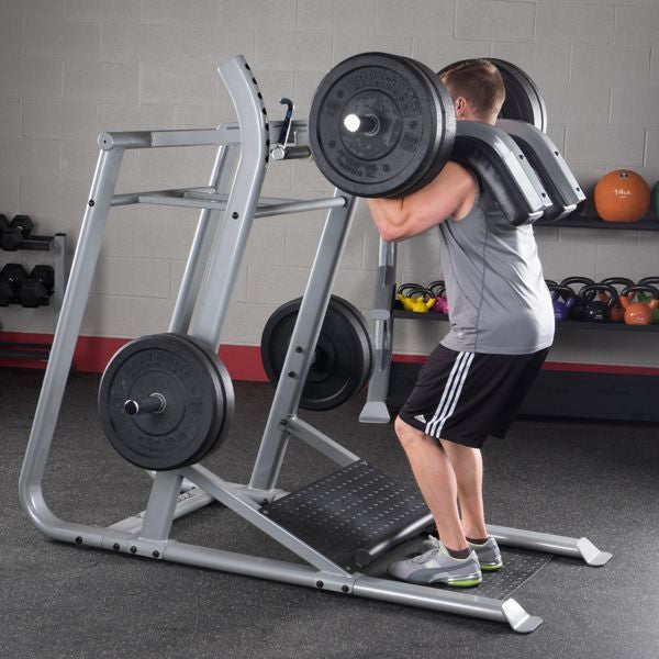 BODY-SOLID SLS500 Leverage Squat + 260lb full commercial bumper plates - GymBasis Store