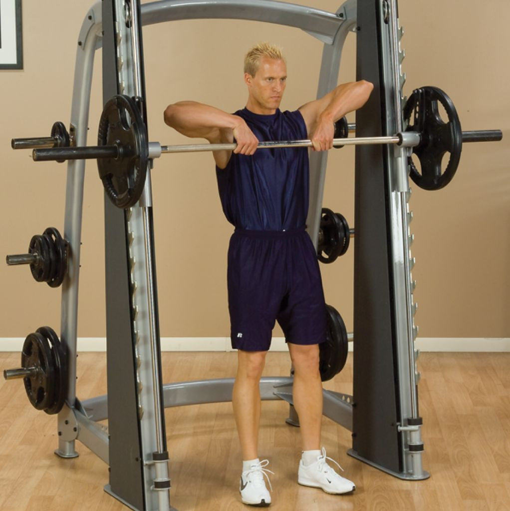 Body-Solid SCB1000 Smith Machine + GFID225 Bench + 255 lb. rubber weight set - GymBasis Store