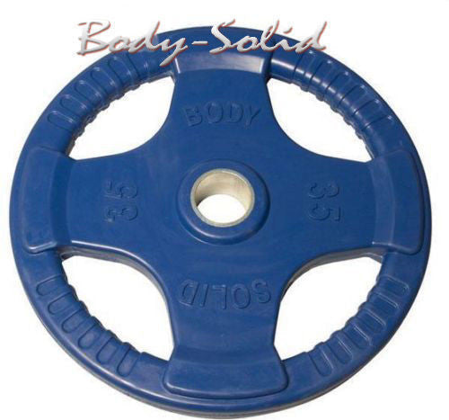 Body-Solid [ORC35] Colored Rubber Grip Olympic Plate Pairs 35 lb. - GymBasis Store