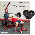 BodySolid GLGS100P4 Corner Leverage Gym & 160 lbs Black Rubber Bumper Plates - GymBasis Store