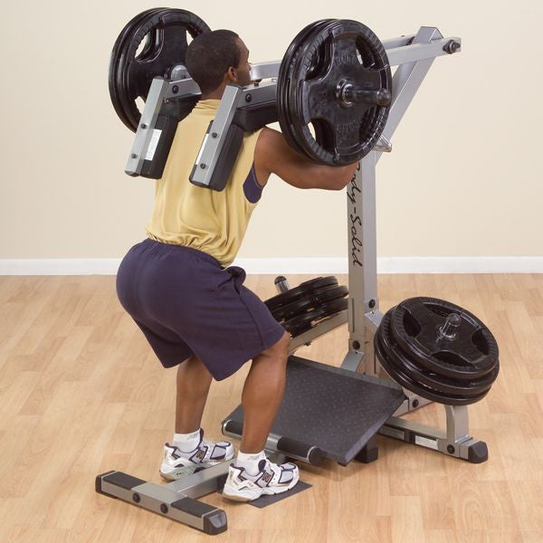 Body-Solid GSCL360 Leverage Squat and Calf Machine & 455 lbs Rubber Grip Plates - GymBasis Store