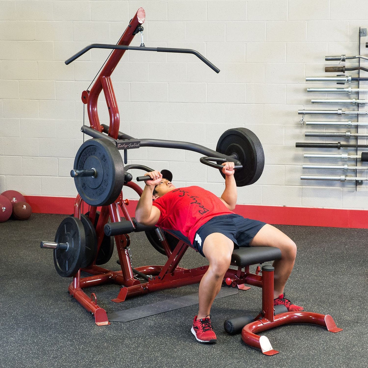 Body-Solid G6B25YR Home Gym + GLGS100P4 Leverage Corner Package w/255lb plates - GymBasis Store