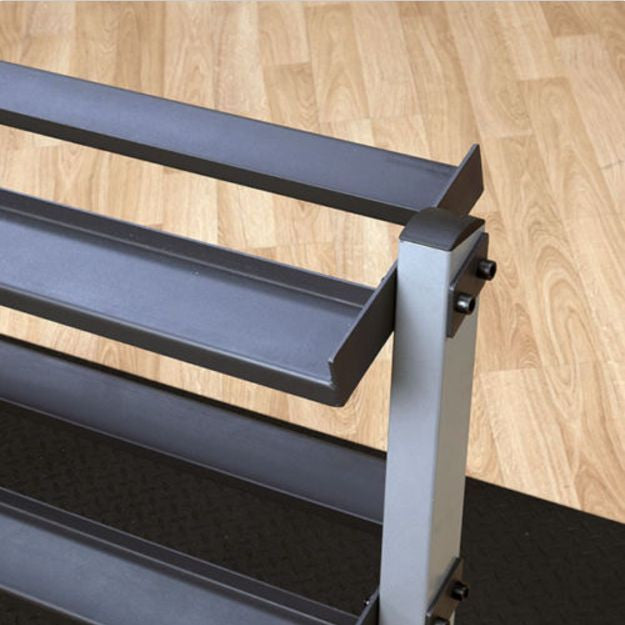 Body-Solid GDR60 2-Tier Horizontal Hex / Round Dumbbell Rack - GymBasis Store