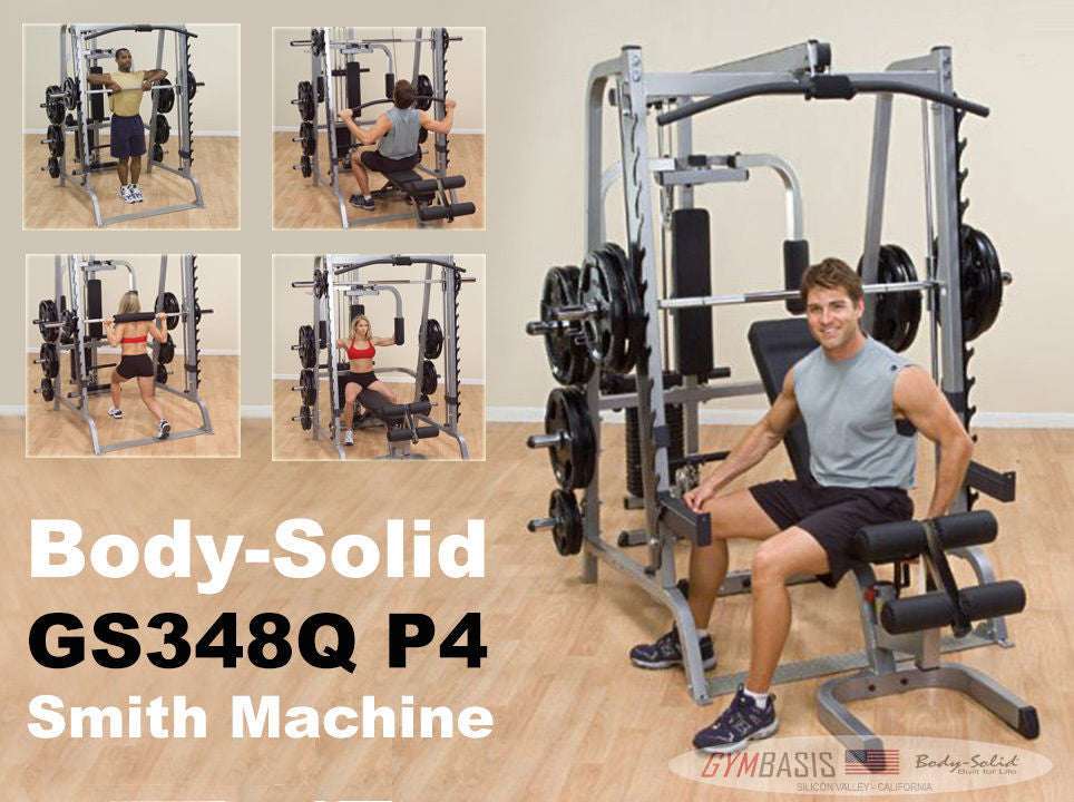Body-Solid GS348QP4 Series 7 Smith Machine Gym with 210 LB. Stack - GymBasis Store