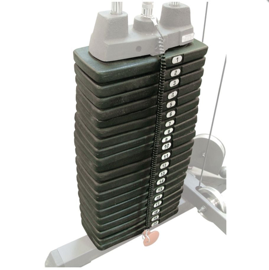 SP200 Body-Solid 200 lb Weight Stack Option for GLA378 Lat Attachment - GymBasis Store