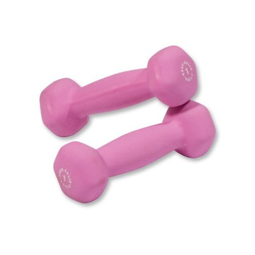 Body Solid BSTND1PR 1 lbs Neoprene Dumbell44; Pink - Pair - GymBasis Store