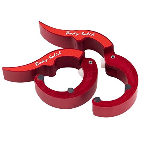 Body-Solid Roepke RED Aluminum Olympic Collars (Pair) - USA-Made Lever Compression Bar Clamps - Barbell Clamps - GymBasis Store
