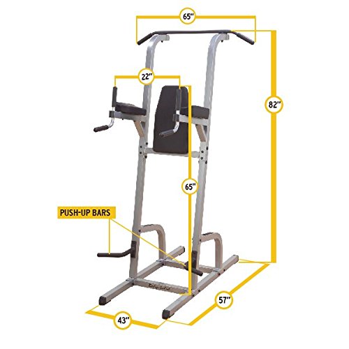 Body-Solid GVKR82 Multi-Function Power Tower With Vertical Knee Raise, Dip Station, Push-Up station, and Pull-Up Station Featuring A Narrow and Wide Grip - GymBasis Store