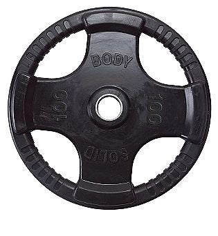 Body-Solid Black Rubber Grip Olympic Plates - 100 lb pair - GymBasis Store