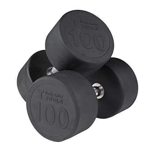Body Solid Iron SDPS900 Rubber Round Dumbbell, 80-100 lb - GymBasis Store